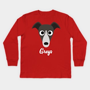 Greys - Greyhound Kids Long Sleeve T-Shirt